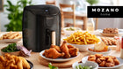 Frytkownica beztłuszczowa 4l złota AIR fryer separator 8 programów mocna 1500 w czarny