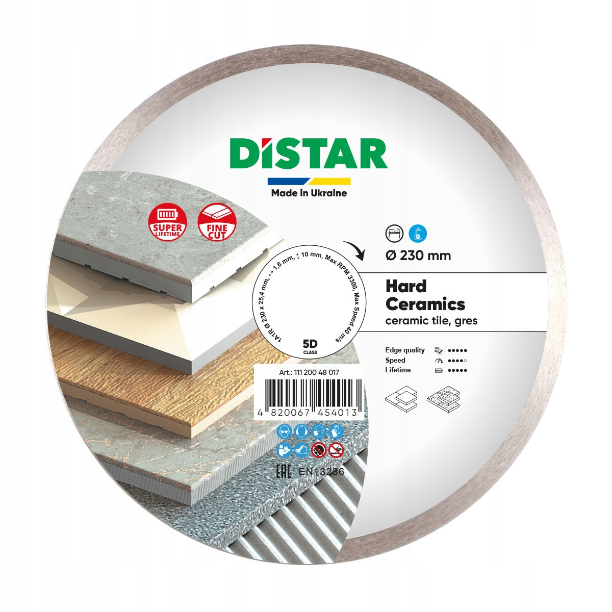 Distar tarcza tnąca diamentowa hard ceramics 230x1,6x25,4 z 13 sztuk