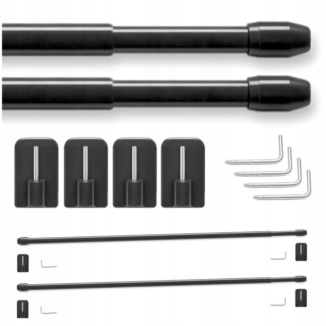 Patyczki do zazdrostek 80-120cm karnisz zazdrostka komplet 2szt. antracyt mini drążek metalowy do firanek okiennych
