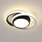 Lampa Sufitowa Plafon LED Okrągła Nowoczesna Czarna + Biała 32W 4500K oprawa aluminiowa do salonu, 2 punkty światła