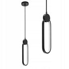 Lampa sufitowa jednopunktowa wisząca czarna LED metalowa ring loft ledowa oprawa do salonu jadalni kuchni, zintegrowane