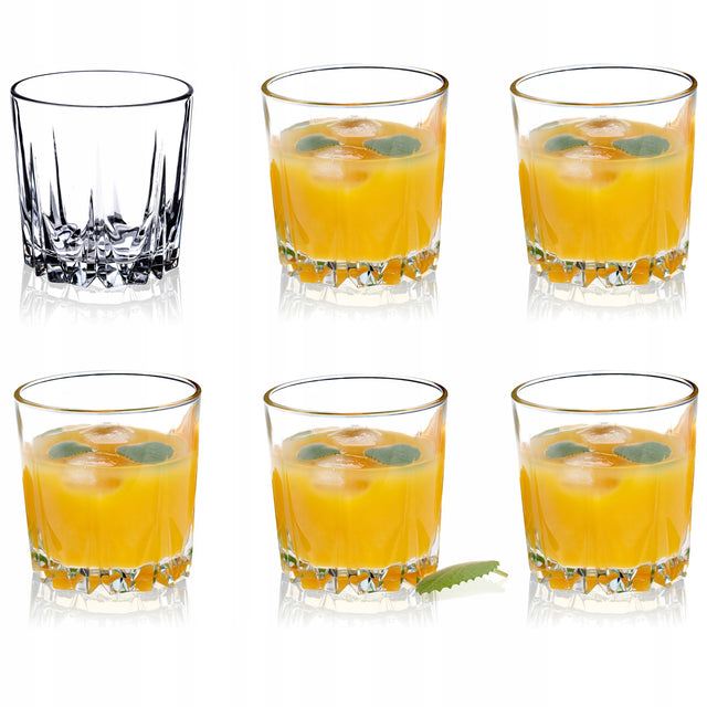 Szklanki do napojów drinków whisky soków zestaw 6szt szklanek komplet 300ml 300 ml bezbarwny