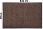 Wycieraczka pod drzwi wejściowa do butów wewnętrzna mata gumowa 80x120 cm chodnik pvc tekstylny brązowy grubość 7 mm