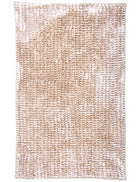 Dywanik Łazienkowy Antypoślizgowy Beżowy Puszysty Shaggy Chenille 50x80cm mata podłogowa z poliestru do stóp po kąpieli