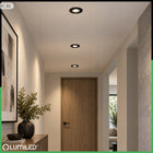 6x Oprawa Hermetyczna 6W Halogenowa Sufitowa Podbitka + Żarówka LED GU10 oczko aluminiowe czarne, do montażu