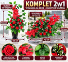 Kompozycja kwiatowa Wiązanka stroik komplet 2w1 na grób cmentarz pomnik ozdoba nagrobna, Wszystkich Świętych, wysokość