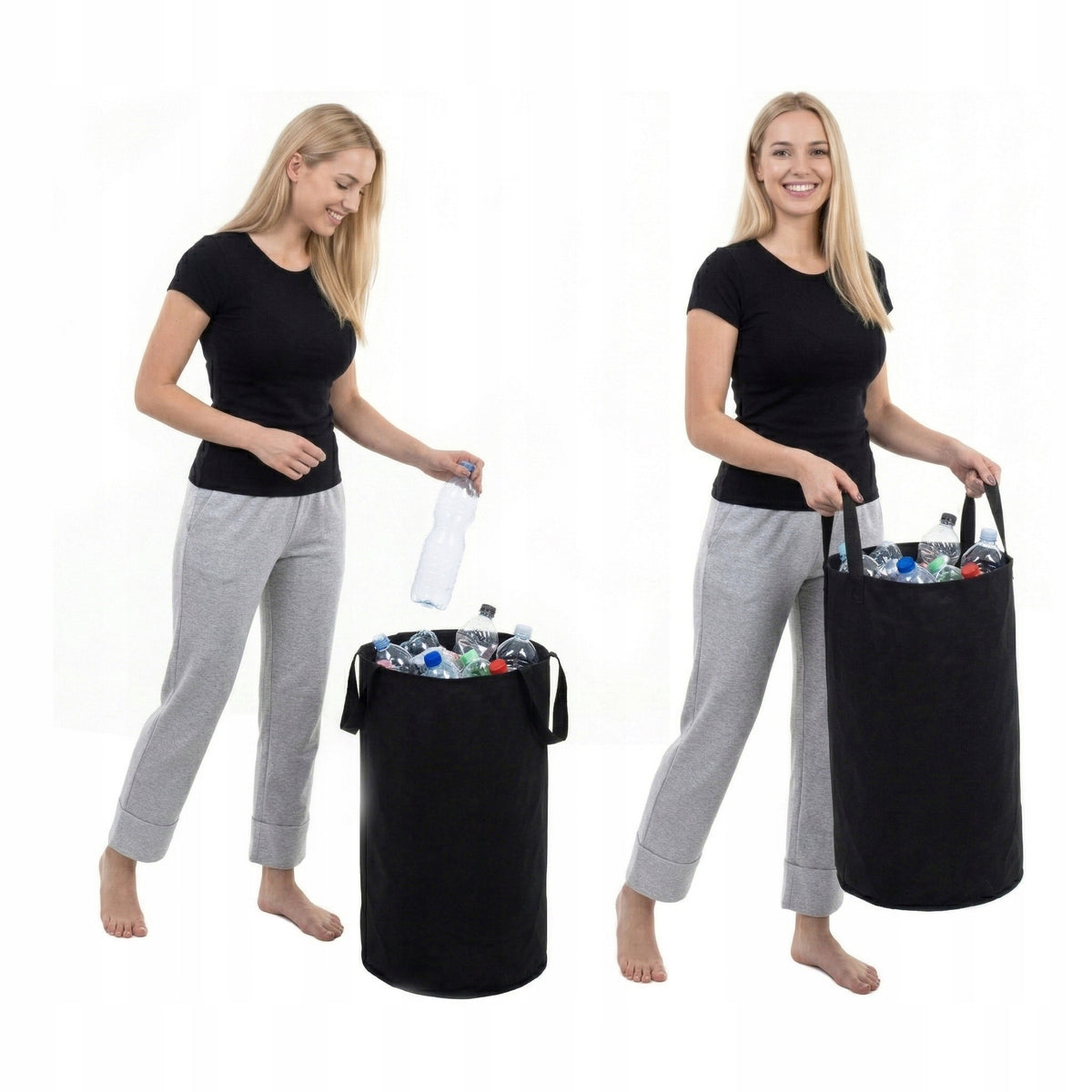 Torba Na Butelki Plastikowe Szklane Do Domu Duży Składany Kosz Segregacja worek odpadowy 80 l recykling papier szkło 1
