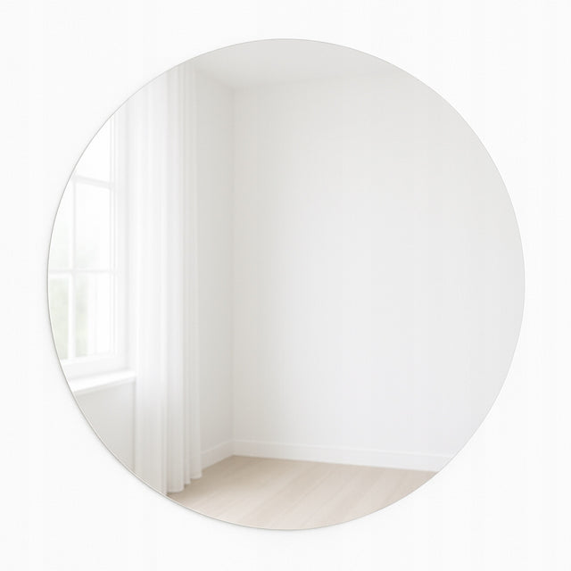 Lustro LED COB okrągłe 80 cm podświetlane łazienkowe, uniwersalne IP67 ścienne bez ramy, tafla szklana 4 mm