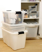 Pojemnik HomeBox 31 L do przechowywania z pokrywą pudełko plastikowe, organizer uniwersalny, bezbarwny, 36,5 x 47 x 7,5