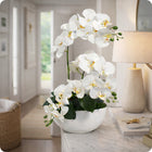Storczyk Biały Sztuczny Silikonowy Trzy Pędy Jakość Premium 64 cm 003 orchidea doniczkowa, dekoracja wnętrza, roślina