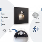 Oprawa Schodowa LED Czarna 230V Aluminiowa Czujnik Ruchu i Zmierzchu 4500K lampka orientacyjna do korytarza i klatki