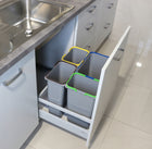 Kosz sortownik na śmieci do szuflady szafki 7l pojemnik na odpady plastikowy szary do kuchni, wysokość 30 cm