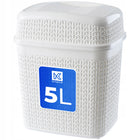 Kosz na śmieci łazienkowy 5l biały do łazienki WC śmietnik uchylny z klapą pojemnik na odpady plastikowy 22x26 cm