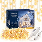 SOPLE 300LED ZEWNĘTRZNE LAMPKI ŚWIĄTECZNE FLASH KURTYNA BIAŁE CIEPŁE IP44