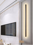 NOWOCZESNA LAMPA LED ŚCIENNA KINKIET ŚCIENNY WEWNĘTRZNY DŁUGA 60 CM oprawa do salonu, czarny metal, zintegrowane źródło