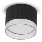 Oprawa Halogenowa GX53 Lampa Sufitowa TUBA LED Natynkowa Ryflowana SP oczko punktowe okrągłe czarne, maks. 35 W, 1