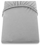 RESTILO Prześcieradło jersey z gumką 100% bawełniane czesane 140x200 szare na materac do 28 cm, certyfikat OEKO-TEX