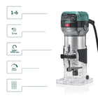 FREZARKA GÓRNOWRZECIONOWA DO DREWNA WYCINARKA Z REGULACJĄ OBROTÓW +6 FREZÓW router stolarski, obróbka drewna, 850 W