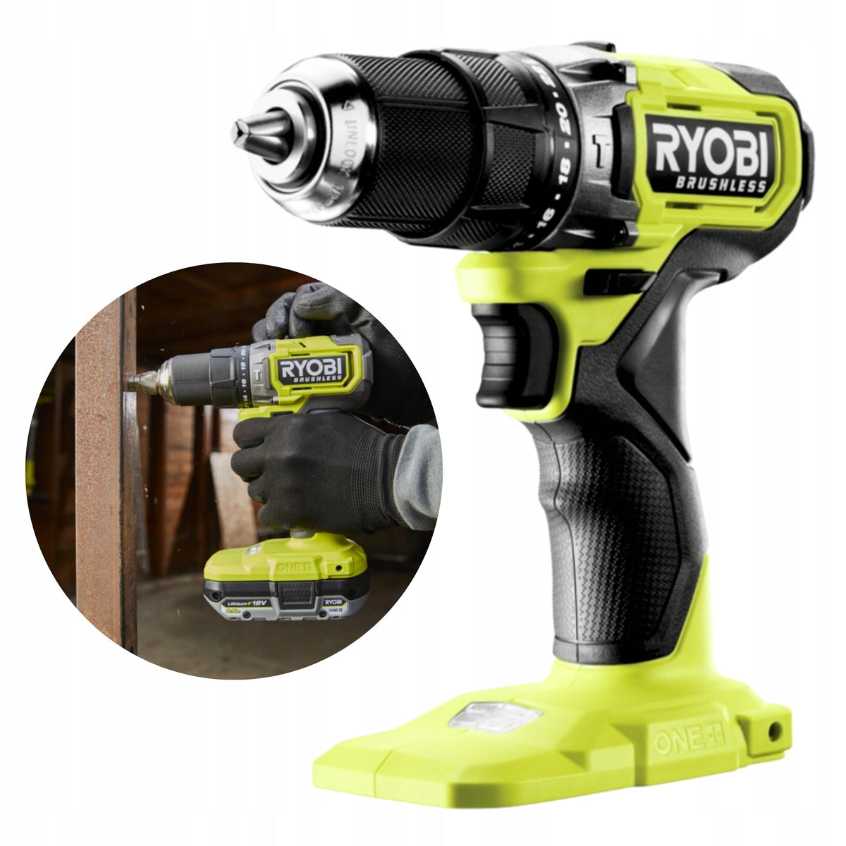 RYOBI RPD18BL1-0 WIERTARKO-WKRĘTARKA BEZSZCZOTKOWA ONE+ 18V 54Nm 5133006237 narzędzie akumulatorowe do wiercenia i