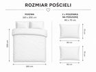Pościel bawełniana 160x200 Lawenda poszwa na kołdrę, poszewki na poduszki, zamek błyskawiczny, biała, 120 g/m²
