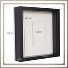 Ramka głęboka box 3D 24,5x24,5 cm do rękodzieła mchu na zdjęcia czarna oprawa przestrzenna MDF, ekspozytor suszonych
