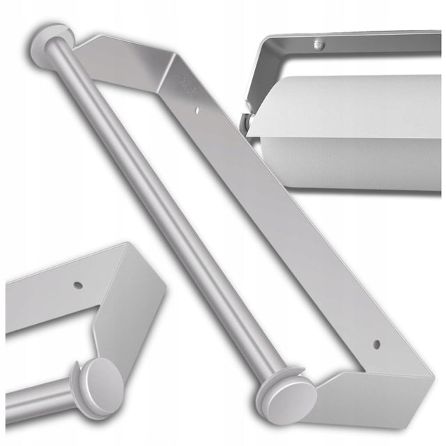 Uchwyt Na Papier Wieszak Ręcznik Papierowy Kuchenny Metalowy Srebrny Loft owanie bezinwazyjne, mocowanie inwazyjne