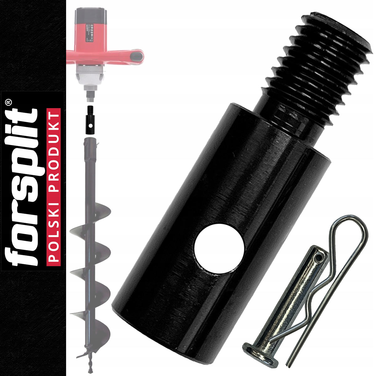Adapter do mieszadła - Mieszadło M14 > Wiertło do gleby 20 mm / świder akcesorium do wiertnicy spalinowej, wiercenie