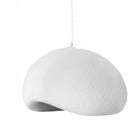 Lampa sufitowa nowoczesna 40cm 12W żarówka E27 styl japandi wabi-sabi wisząca, biały klosz z tworzywa, 1 punkt świetlny