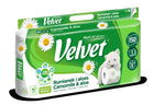 Velvet papier toaletowy Rumianek i Aloes 4x8 rolek zestaw celulozowy 3-warstwowy 150 listków biały do łazienki