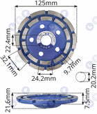 Tarcza Diamentowa Do Cięcia Betonu Szlifowania Kostki Garnkowa 125mm M14 z 1 071 sztuk
