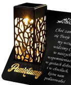 Wieczny Znicz Solarny LED Statuetka Pamiętamy Premium Na Grób Dla Bliskich lampion nagrobny, dekoracja cmentarna