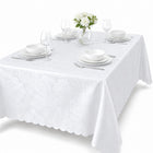 Obrus 140x220 cm plamoodporny żakardowy na stół do kuchni i salonu premium nakrycie stołu, tkanina poliestrowa