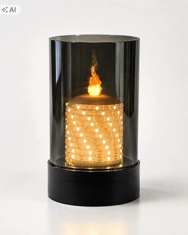 Świeczka elektryczna wkład do zniczy efekt płomienia świeca 100LED 2LP1 lampka cmentarna na grób, 14 cm, działanie do 75 h