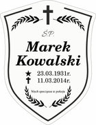 Tabliczka nagrobna nagrobkowa aluminiowa dibond UV metal 26x20 cm tablica cmentarna do oznaczenia grobu