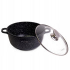 Garnek 4,5 L marmurowy tradycyjny z pokrywką indukcja piekarnik kamille aluminiowe naczynie kuchenne 24 cm do gotowania
