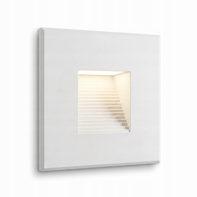 Biała Oprawa Schodowa LED 230V Aluminiowa lampka wpuszczana w ścianę, światło orientacyjne, neutralna barwa, źródło w komplecie