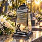 Znicz z grawerem kapliczka na grób 30 cm Wszystkich Świętych babci dziadka lampion nagrobny LED, wkład elektroniczny
