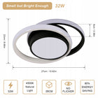 Lampa Sufitowa Plafon LED Okrągła Nowoczesna Czarna + Biała 32W 4500K oprawa aluminiowa do salonu, 2 punkty światła