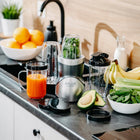 Blender kielichowy do smoothie koktajli 1200W 4 bidony butelki 4w1 srebrny