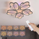 Lampa sufitowa LED RGB ściemniana, z pilotem do sypialni/salonu oświetlenie wiszące metalowe białe 60 cm, ponad 12
