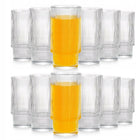 12x Szklanki RYFLOWANE do napojów wody drinków zestaw komplet szklanek 320 przezroczyste szkło, 320 ml, można myć w