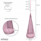 Mamoi kokon premium dla dzieci, fotel wiszący velvet + -hak,przedłużka bocianie gniazdo wiek 6 lat+ huśtawka kokonowa