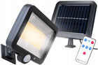 Lampa solarna LED czujnik ruchu zmierzchu osobny panel solarny kabel 5m naświetlacz zewnętrzny IP65 1000 lm 10 w 4500 K