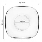 Spodek kwadratowy podstawka pod kubek filiżankę ciastko 124mm komplet 6 szt szkło bezbarwne, talerzyk deserowy, można