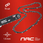 Piła spalinowa pilarka łańcuchowa NAC CST52-45-01AC45CM 18" 49,3CM3 1,9KW do cięcia drewna opałowego, wycinki i prac