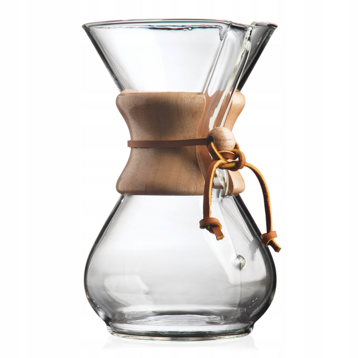 Filtrowy zaparzacz do kawy classic Chemex 1-6 Cup szklany dzbanek 900 ml, 6 filiżanek, można myć w zmywarce
