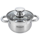 Garnek ze stali nierdzewnej z pokrywką 1L indukcja gaz OFENBACH rondel 14 cm powłoka ceramiczna do sosów i podgrzewania