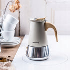 Kawiarka Klausberg KB-7994 4 filiżanki Moka Indukcja Gaz Stal Premium zaparzacz do kawy 200 ml, kafetiera beżowa