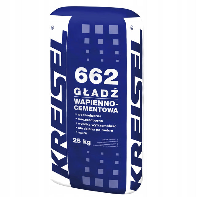 Gładź wapienno cementowa tynkarska wodoodporna kreisel 662 25kg masa szpachlowa do wygładzania i wyrównywania ścian
