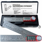 Metalowy kątomierz elektroniczny cyfrowy z ekranem LCD 200mm 360° + baterie miernik kąta do pomiarów, dokładność 0,3°